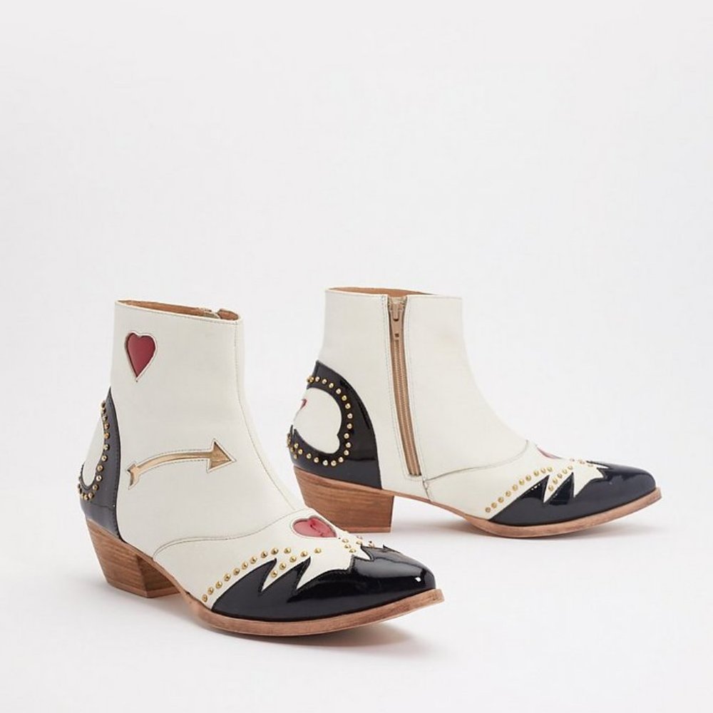Nasty Gal 'Love on Fire' contrast Western boots